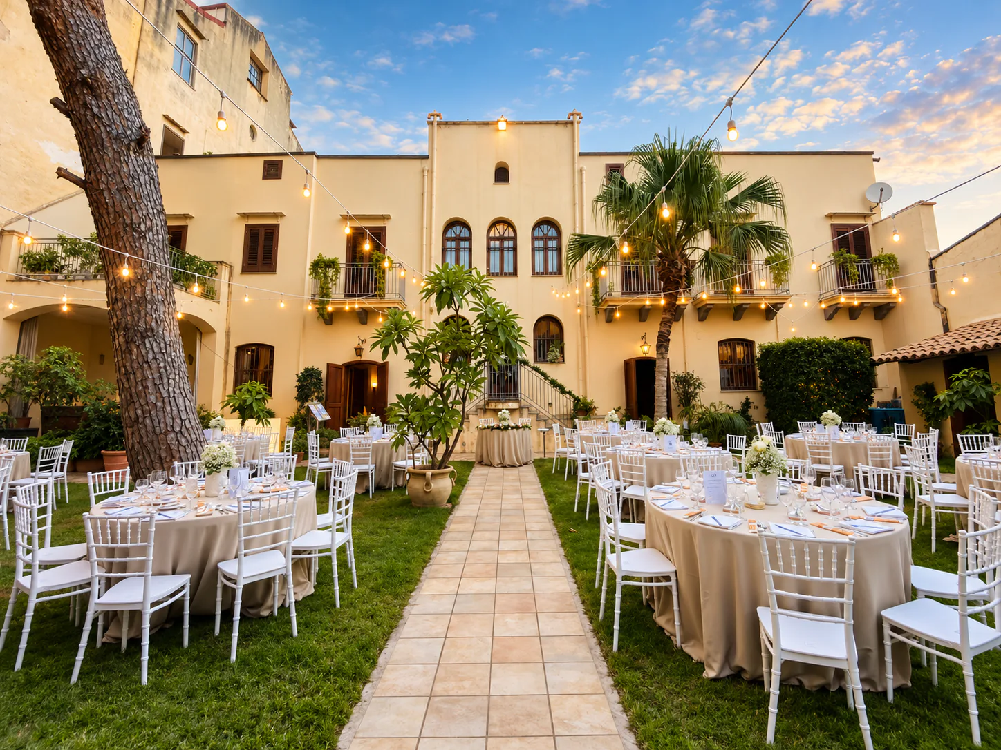 Palazzo Leone, location per eventi a Palermo con giardino allestito